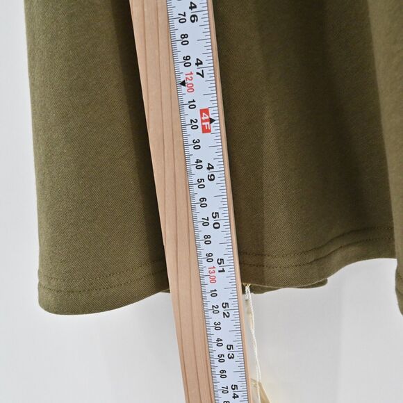OGL Dress Size 2XL Green Heat Tech Mock Neck Long Sleeve Ruched Tucks Midi NEW - Picture 10 of 12